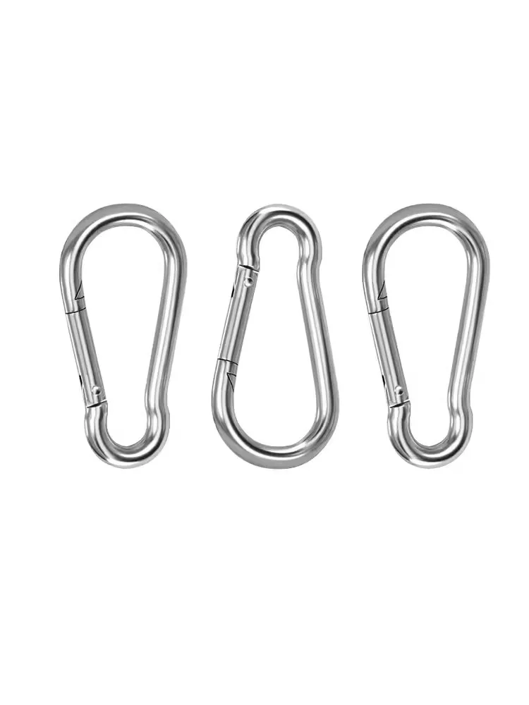 OEM ODM Custom LOGO Metal Oval Climbing Carabiner Hiking Clip DIN5299 Stainless Steel Carabiner Ring Spring Snap Hook with Lock