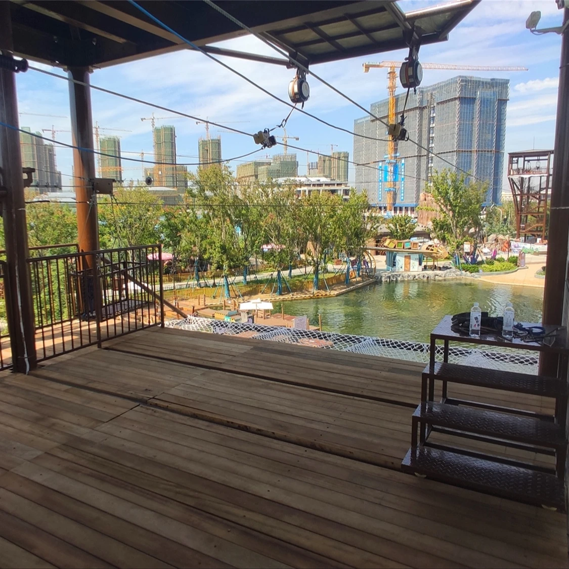 Popular Adult and Kids Adventure  Amusement Park Set Backyard Zip Line Equipment Kit Ziplines For Backyard With Good Quality