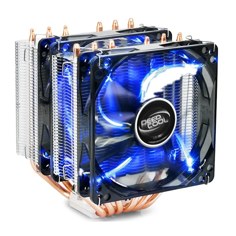 Кулер для охлаждения процессора Deepcool, 6 медных трубок, охлаждение настольного компьютера, встроенное охлаждение и двойной вентилятор