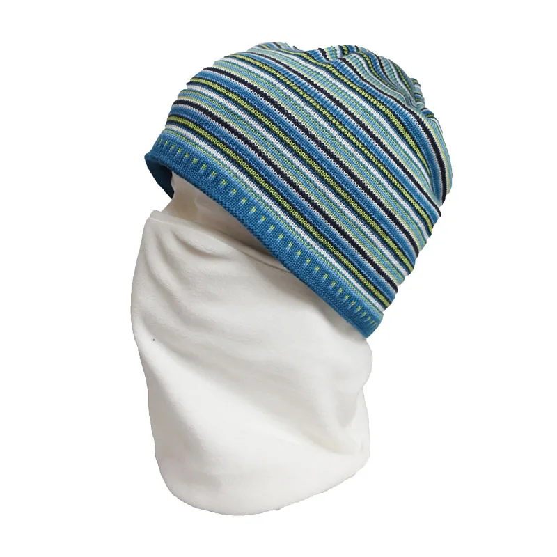 Custom Logo Acrylic Knitted Winter Hats Custom Striped Beanie Kids Stripe Hats