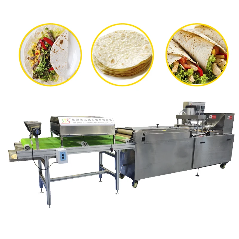 automatic commercial wheat flour kneading mill tortilla roller chip packing making machine maker manufacturer Plant