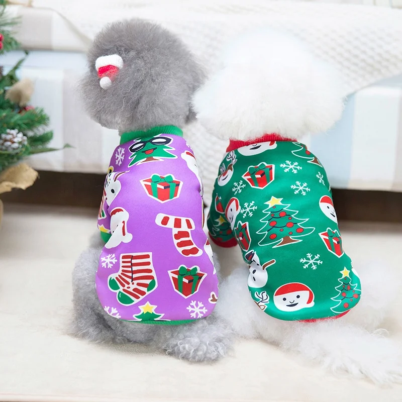 Christmas Dog Cute clothes winter Pet holiday two leg sweater Santa Claus bearded sweater cat clothes