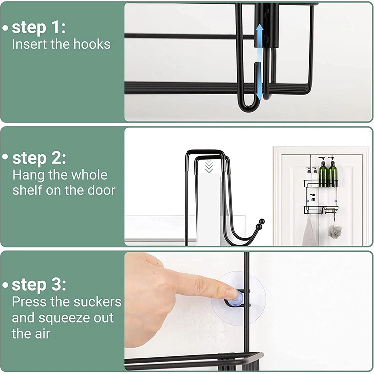 Bathroom storage rack the rack hung on the door can be used to place bath balls soap toiletries applicable to bathroom kitchen