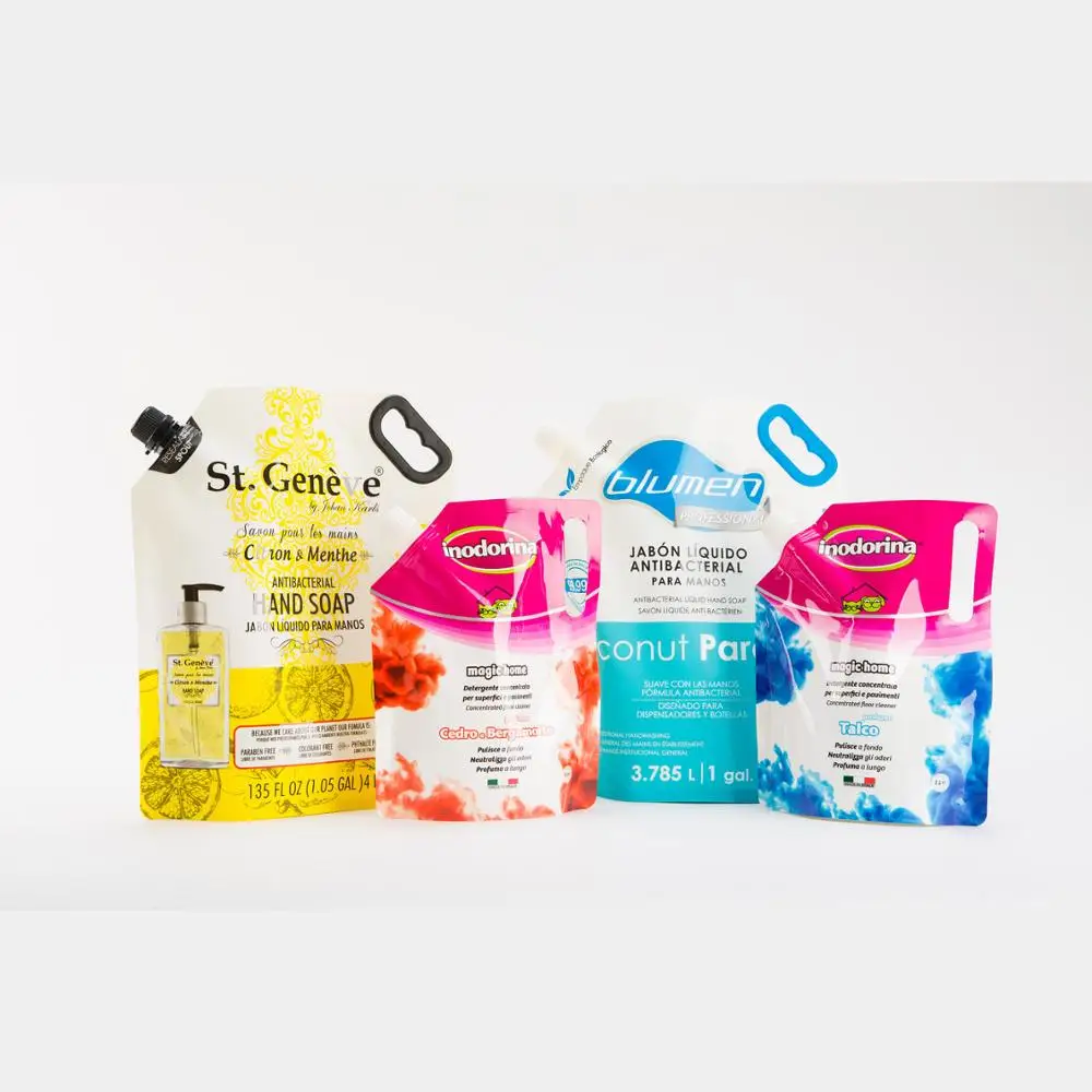 
Daily-Chemical Packaging - Laundry Liquid Soap Detergent Packaging Stand Up Spout Pouch 