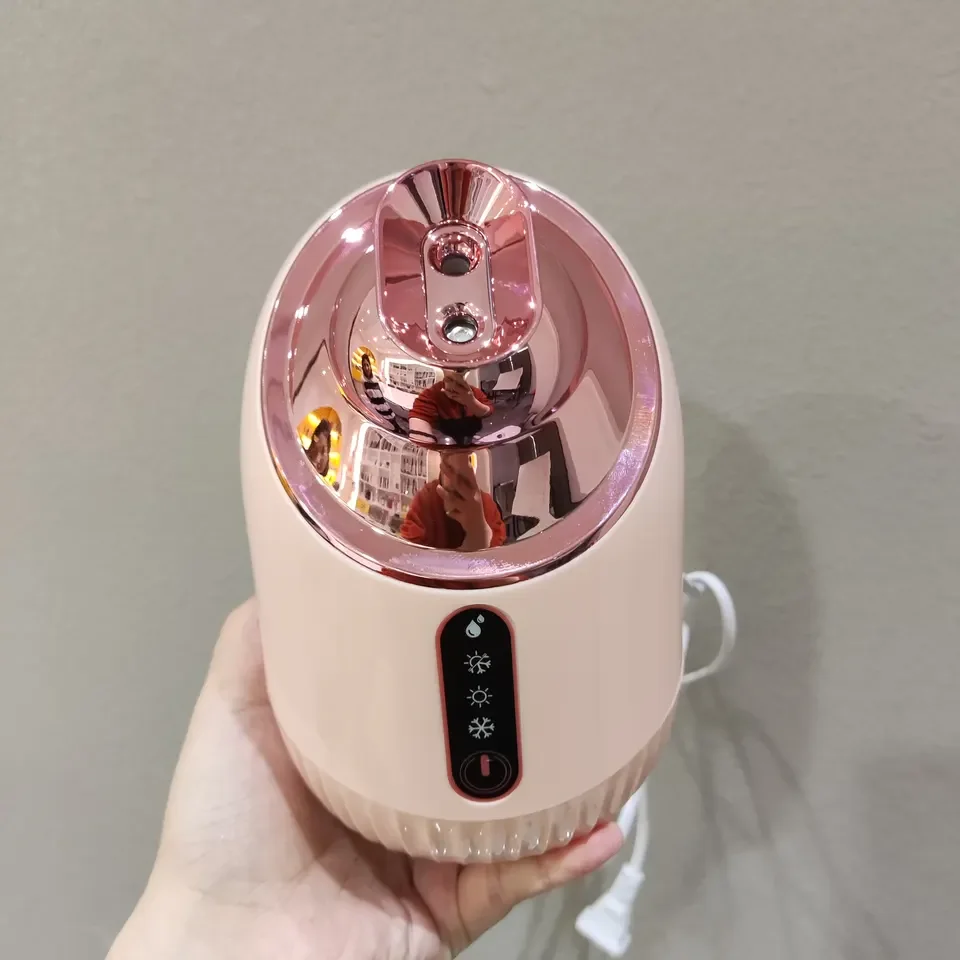 2023 Newest  hot cold 3 in1 mini Portable facial eys Spa Steamer Heated Nano Mist Sprayer Hot and Cool Double jet Face Steamer