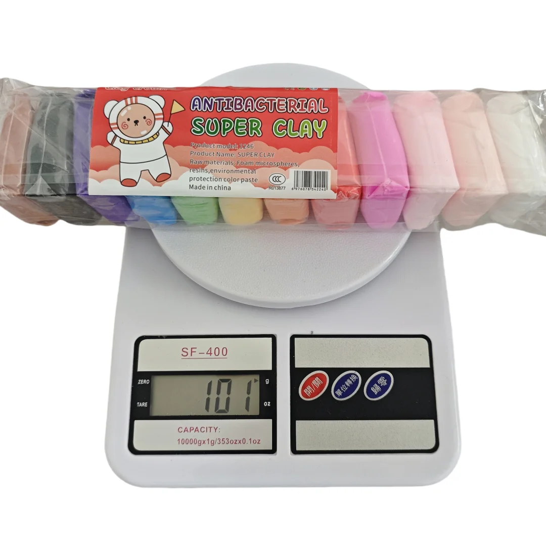12-Color Super Light Polymer Clay Kit for Kids Fun DIY Educational Hand Modeling Toy Plasticine Clay