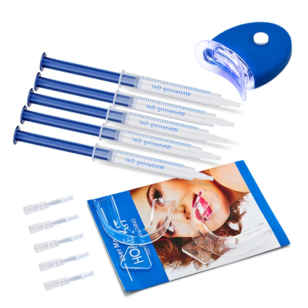 Portable mini smile professional cold led light teeth whitening gel light kit 3ml home tooth peroxide teeth bleaching system