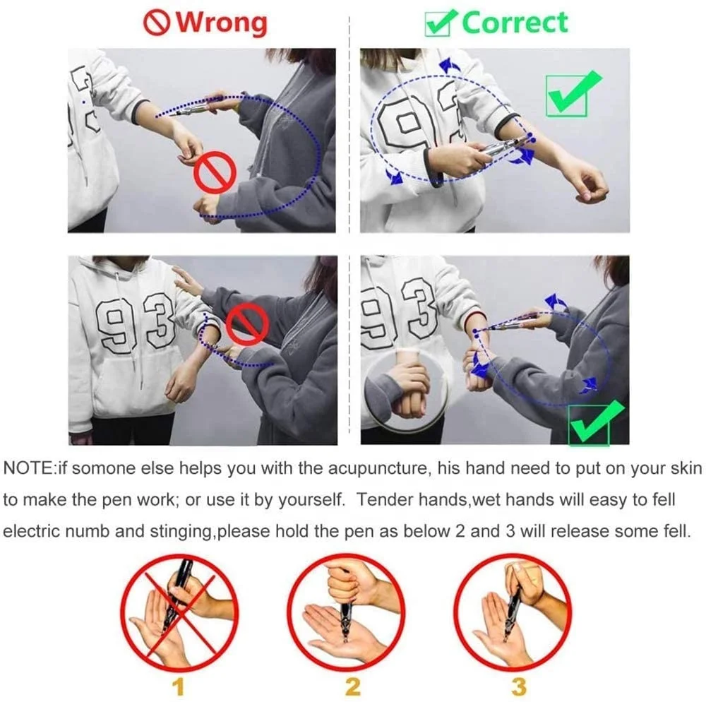 Electronic Acupuncture Pen, USB Rechargeable Pain Relief Electric Meridians Energy Pen Massager Pen Pain Relief Massage