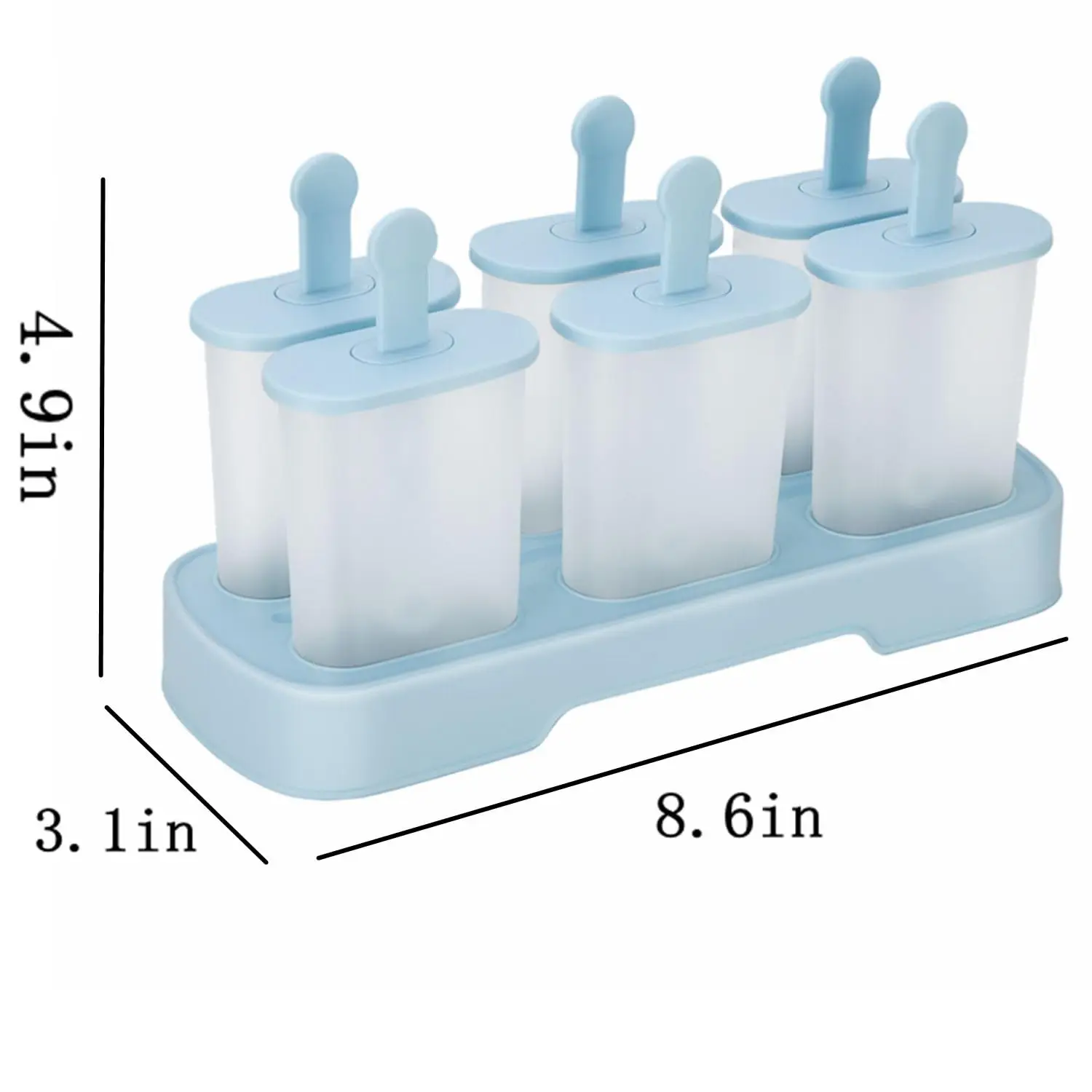 Wholesale 6 Holes Safety PP Plastic Ice Pop Containers Tools Ice Cream Popsicle Mold