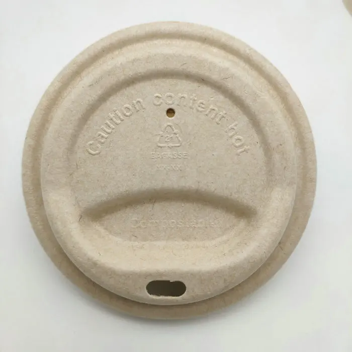 
Eco friendly Bagasse lids wholesale bagasse sugarcane lids high end with logo compostable 