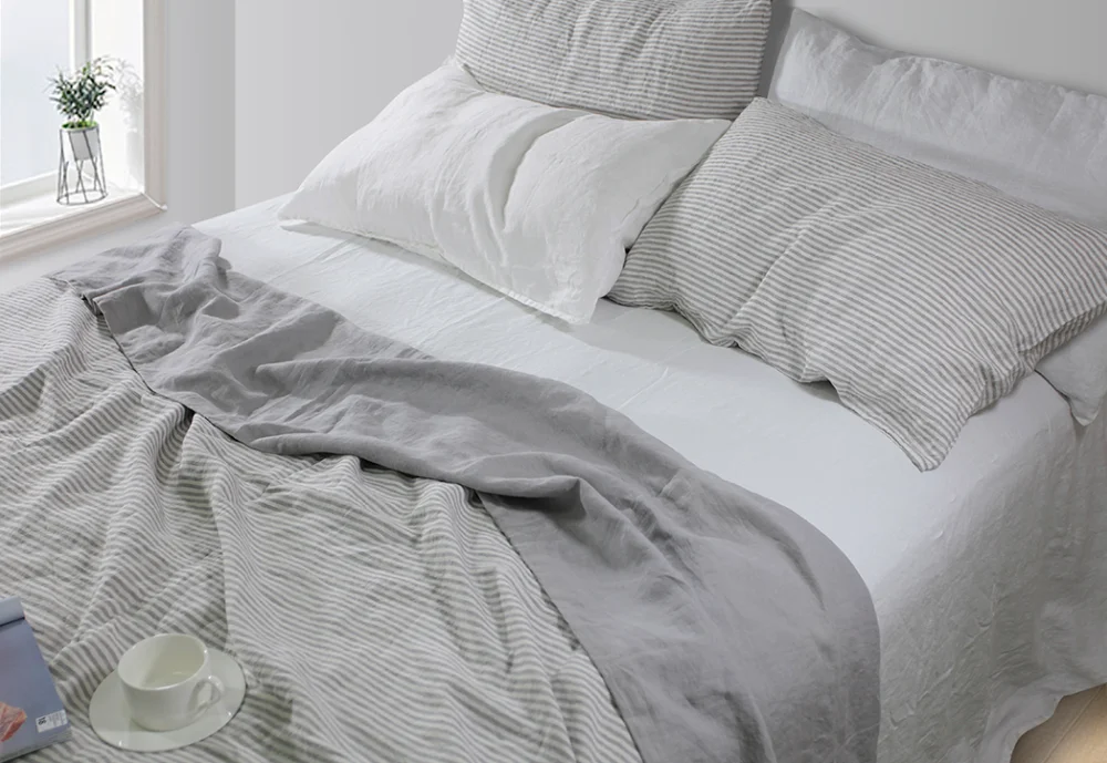 100% pure linen stonewashed bedding set duvet cover set