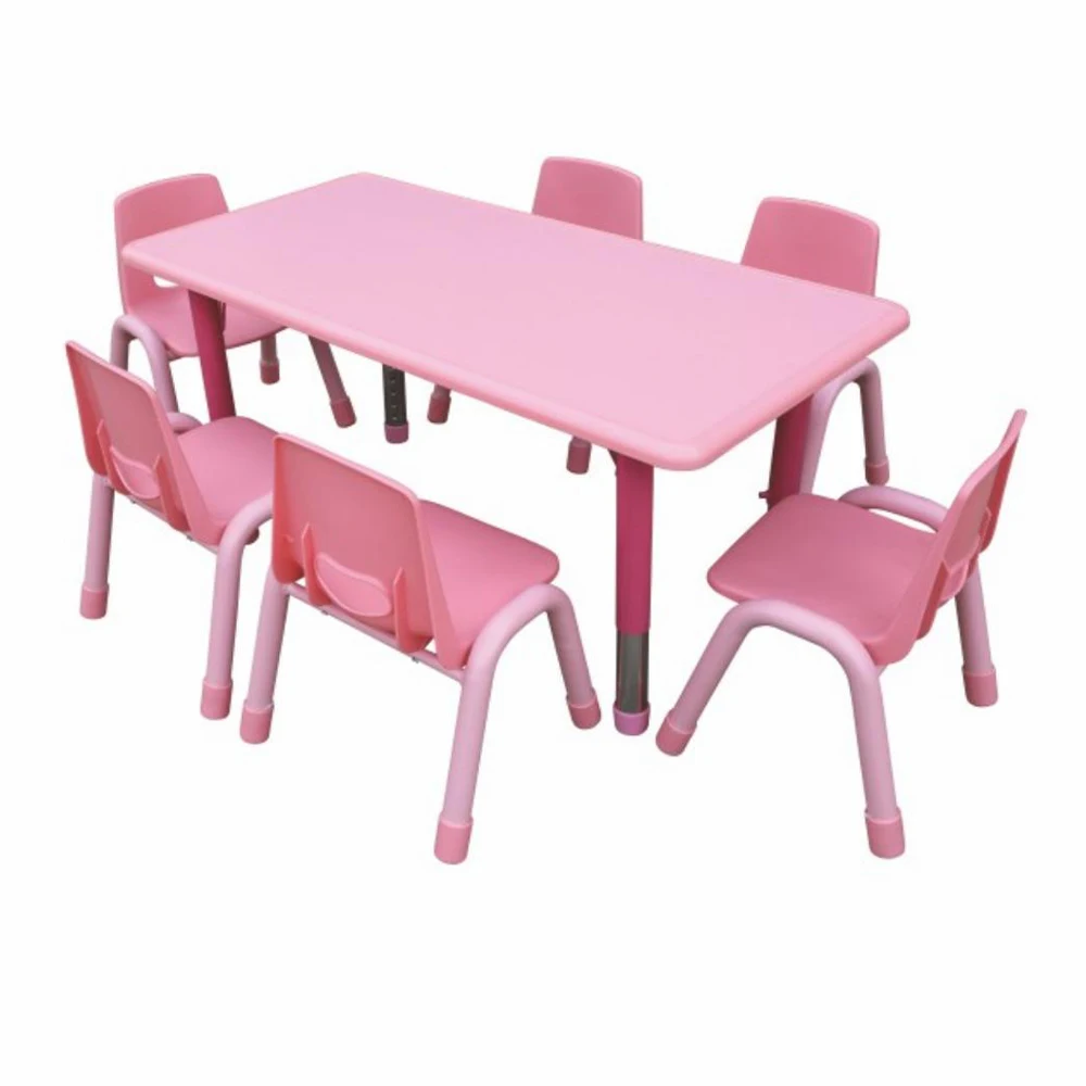 Cheap Price Kindergarten Kids Desk and Chair Set Classroom Furniture School Children Plastic Rectangle Table and Chair for Sale