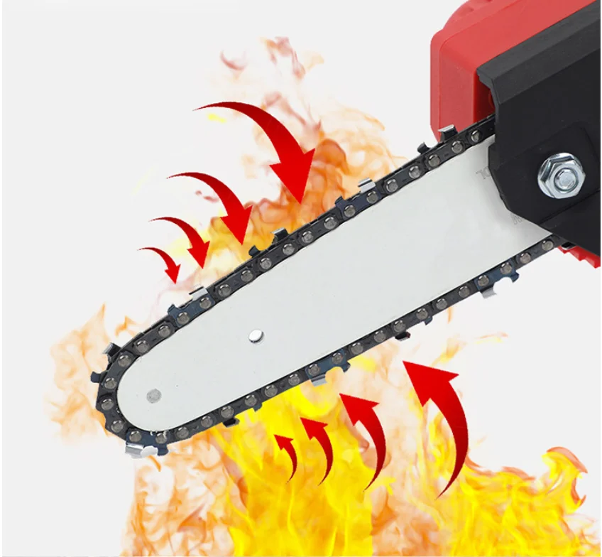 Hot sale in 2023 Handheld mini 4 inch electric chain saw rechargeable chainsaw felling tree felling household small motosierra