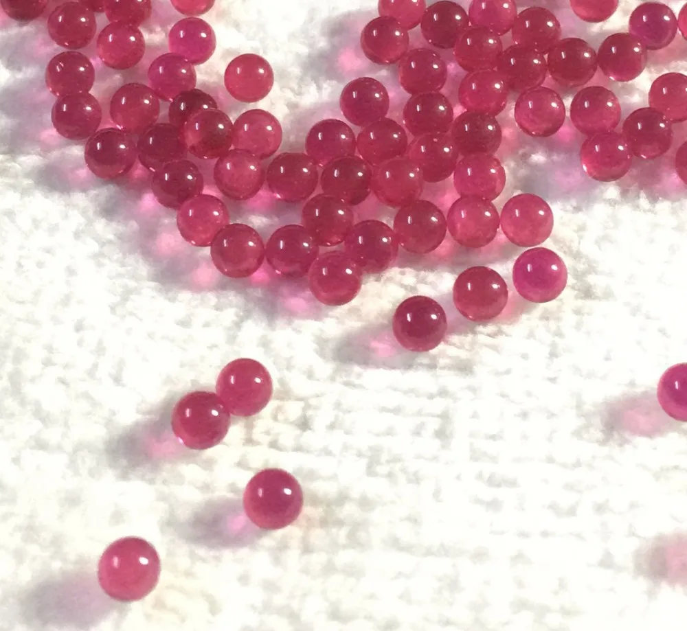 Wholesale Lab Grown Ruby Corundum Gemstones Ruby Beads 11mm 15mm 18mm 20mm Cabochon 5# Loose Corundum Ruby Balls