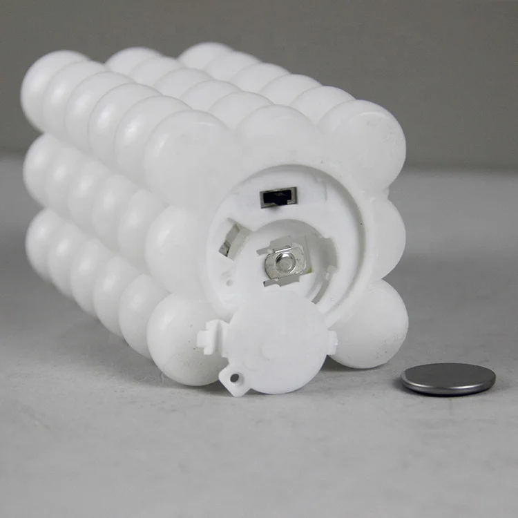 Valentines Day Flickering Real Wax Bubble Cube LED Battery Operated White Flameless Candles with Timer