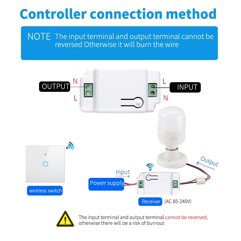 Wireless Touch Wall Switches Sets RF433 1gang  Luxury Glass Panel Remote Control Switch Light Switch