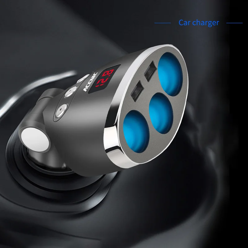 USB Car Charger 12V Triple Socket Fast Charge Universal Multi Phone Quick 3In1 USB Best Charger For Car