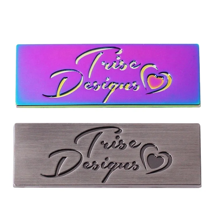 Zinc alloy purse hardware making custom brand logo bags label nameplate private accessory for suitcase
