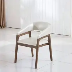 home office  solid ash oak teak  wood and  fabric pu  leather dining chair