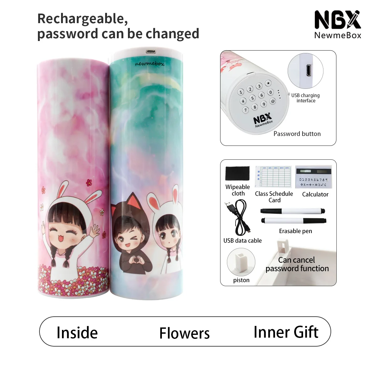  Фабрика Newmebox индивидуальный милый пенал школьный с кодовым