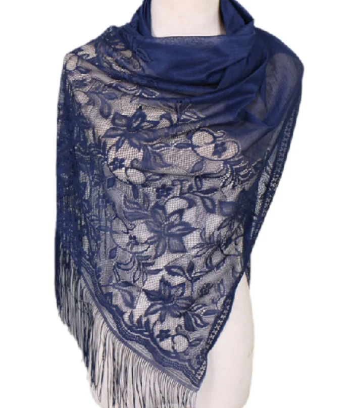 Special Sale Lace Shawls Polyester Hollow Headscarves With Tassel Muslim Women Turban In Stock Manufacture Wholesale