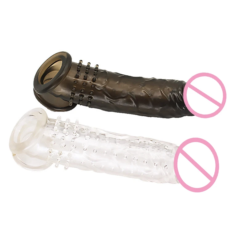 Super soft Delay Ejaculation Male Cock Realistic Dildo Condoms Reusable Penis Extender Sleeve