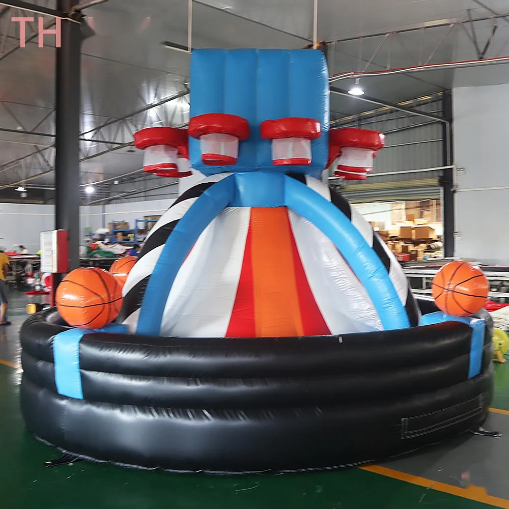 free air ship to door outdoor activities 4m Dia 8 Hoops Basketball Play System Inflatable Basketball Shooting Toss Game Comboms