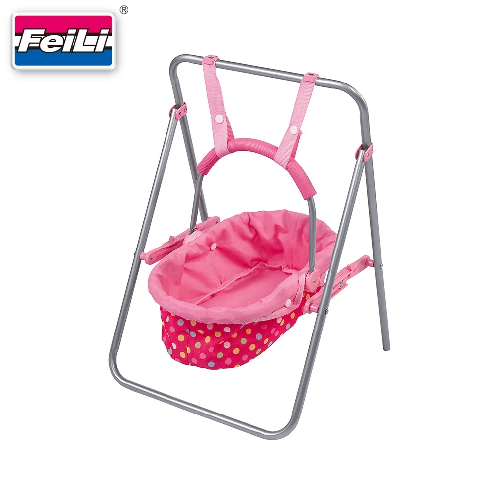Fei Li Hot Selling Baby Doll Swing with Removable Cradle Swing Toy Doll Accessories