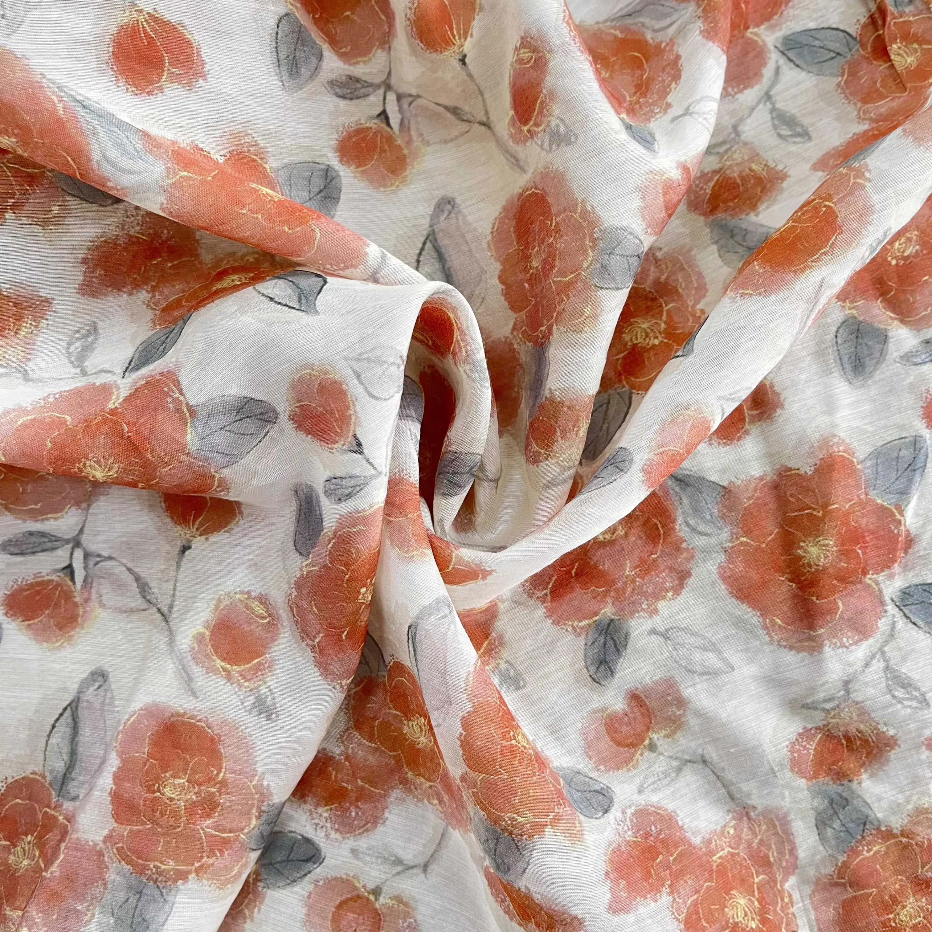 Manufacturer 82% lyocell 18% Nylon woven poplin fabric custom digital print light chiffon breathable soft for women dresses