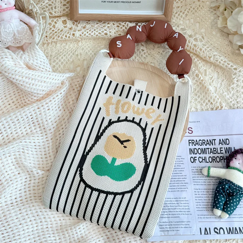 Best Selling Products Portable Fancy Cartoon Print Hand Bags Ladies 2024 Crochet Tote Bags For Women
