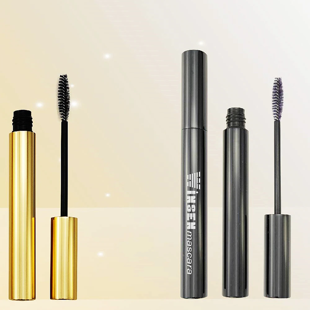Classical aluminum mascara bottle style with volumizing brush , empty 8ml mascara bottle , matte color mascara packaging