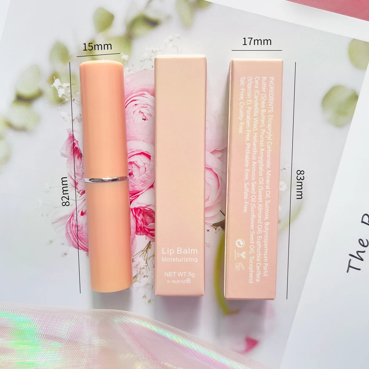 Wholesale cute pink vegan lip balm private label lip balm