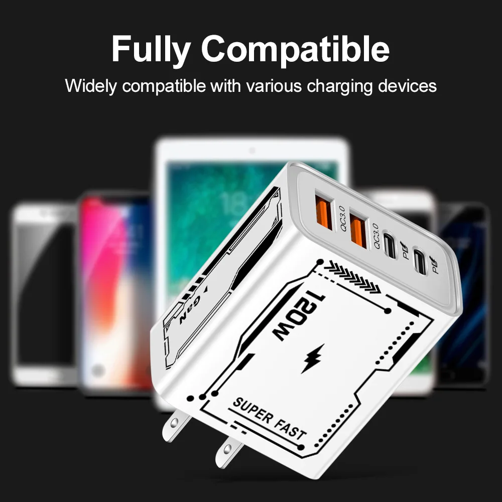 Trending Product QC3.0 Fast Charging Chargers Travel EU US Socket USB Adapter for iPhone Charger Portable PD Type C Wall Charger