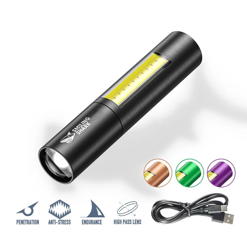Пользовательский открытый мини-фонарик для кемпинга инспекции USB зарядка портативный яркий свет водонепроницаемый