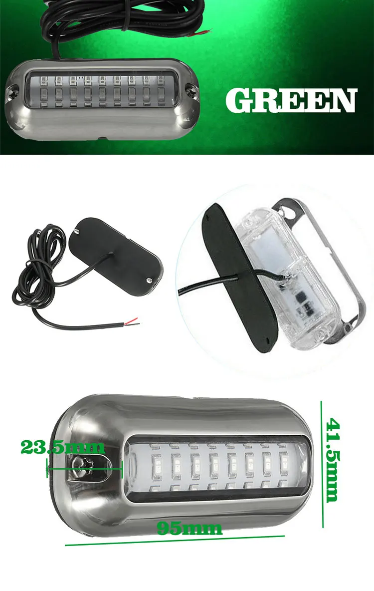 Wholesale Yacht Marine Stainless Steel Visible Underwater Light 2835 SMD Led Underwater Light