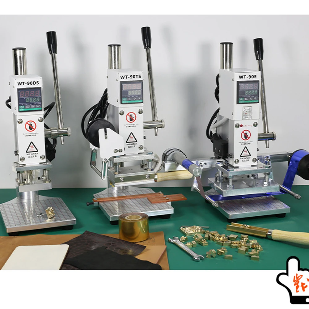 3 Sizes Portable Desktop Hot Foil Gold Stamping Machine with Workbench Bronzing Paper Holder Positioning Slider