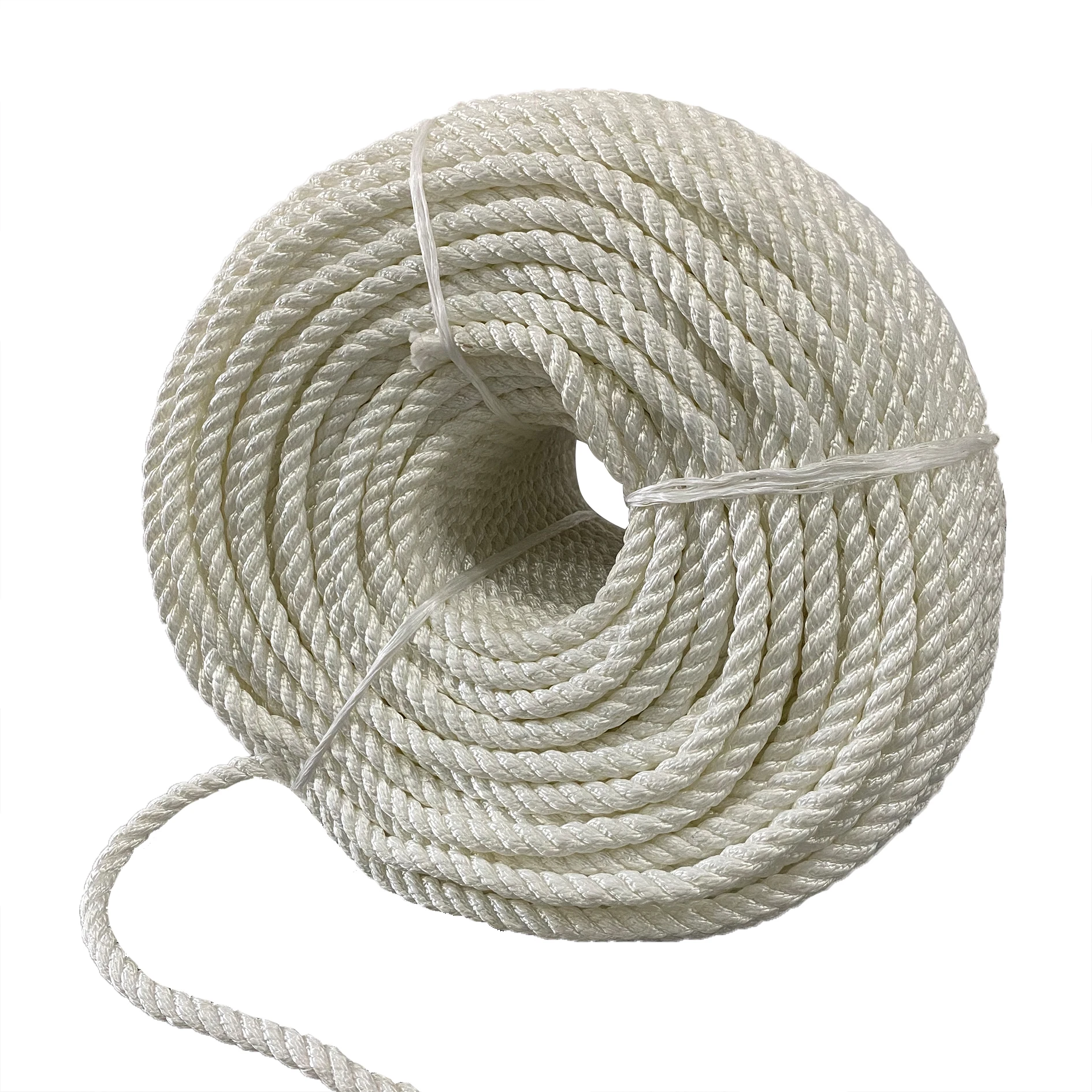 High elongation 3 Strand used mooring ship rope marine nylon rope