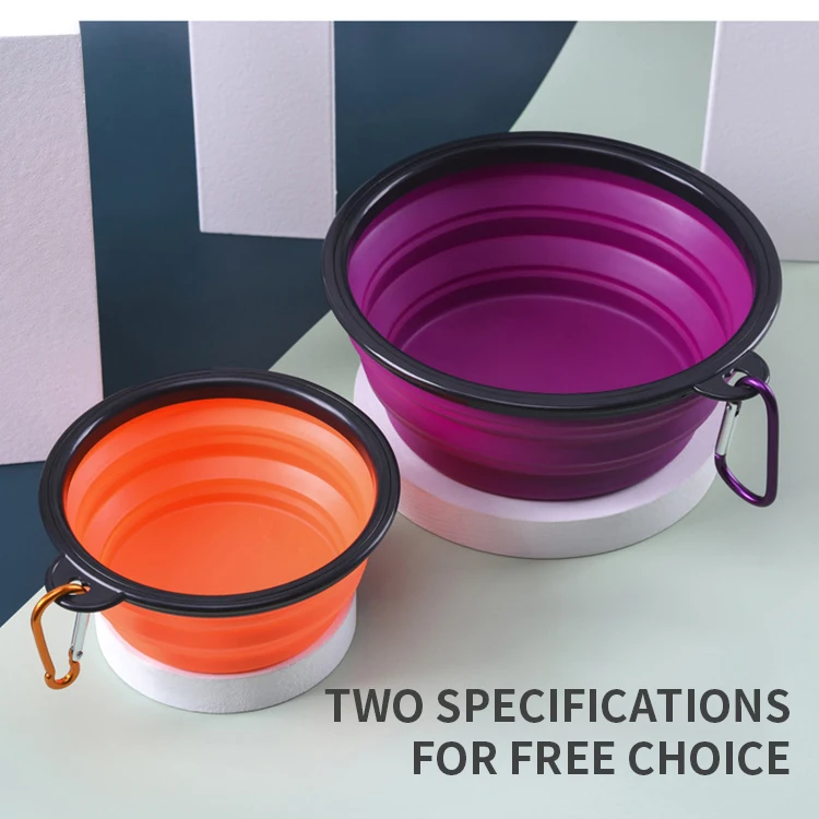 2022 Hot Sale Collapsible Portable Dog Water Bowl Foldable Storage Silicone Indoor Outdoor Dog Travel Bowl