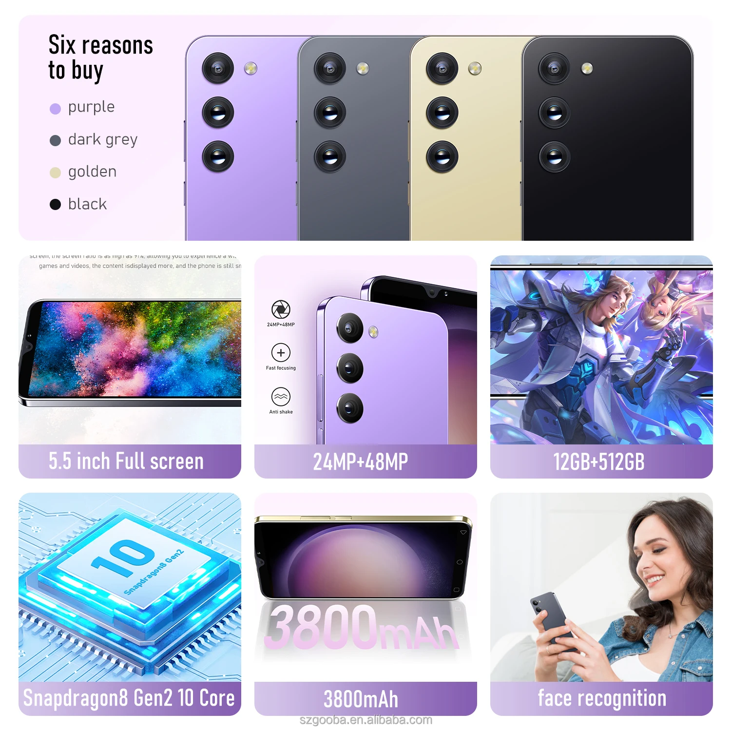 Charming S23 Ultra Original Smartphone Supports MP3&Face Recognition Smartphone Now Buy One Phone and Get One Earphone Free