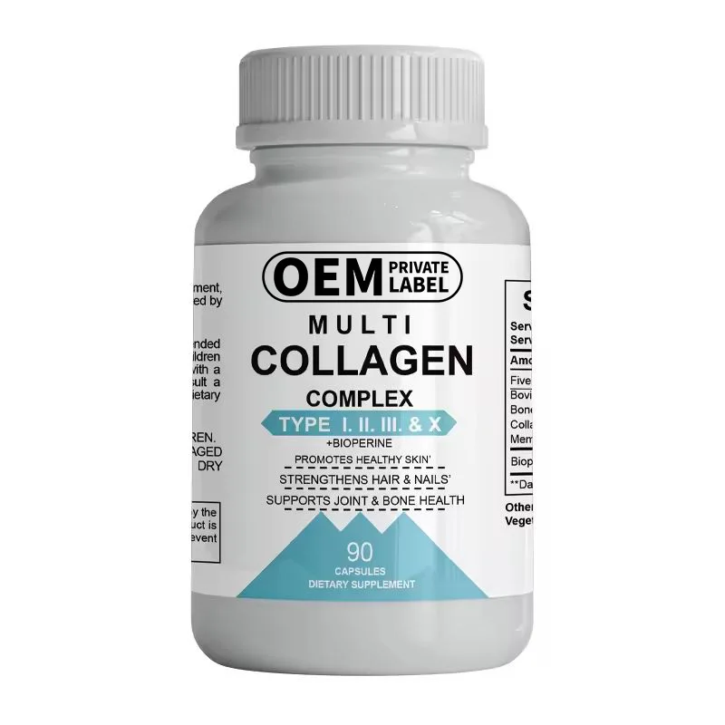 Biotin and Collagen Supplement Advanced Multi Collagen Complex Capsules Type 1 2 3 & X Collagen Pills for Bone and Joint