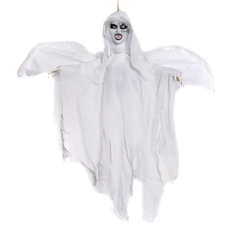 Halloween Hanging Flying Layout Props Eyes Light Voice Control Ghost Electric Decorative Pendant New Wholesale