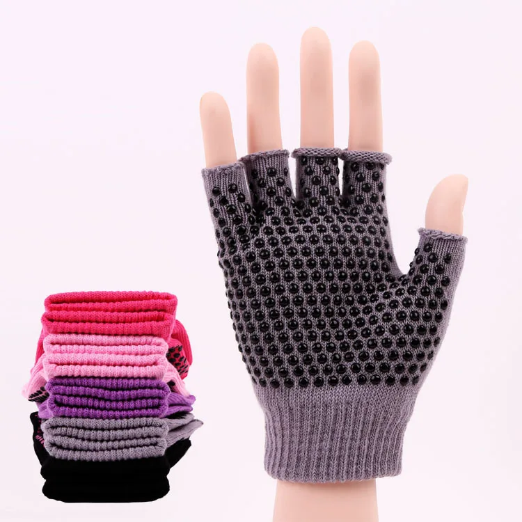 Wholesale High quality Bulk Women Toeless Anti-skid Pilates Barre Ballet Bikram Workout Gloves Non Slip Yoga Gloves