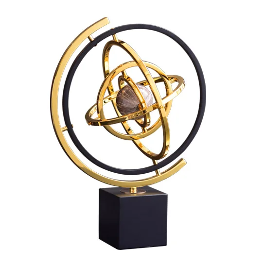 European Style Luxury Metal Globe Ornaments Office Desk Living Room Decor Art Ornaments