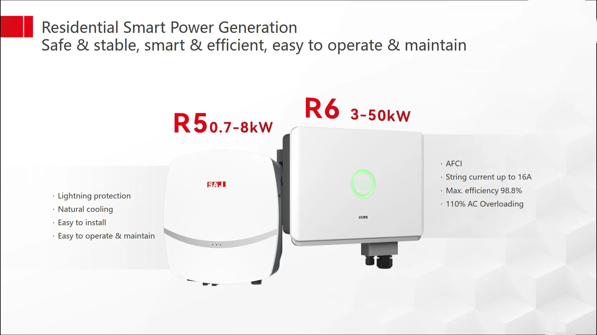 SAJ 5KW 10KW 25KW 30KW 40KW 50KW 100KW on grid off grid hybrid solar inverters for solar systems