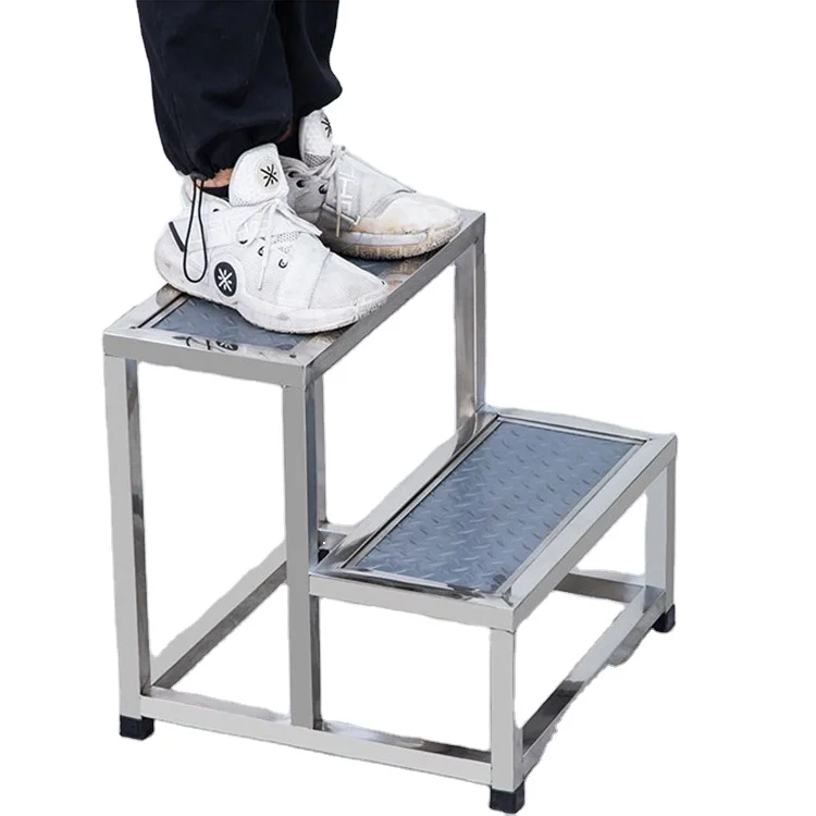 hospital furnitures Stainless steel 2 Step Stool Step Ladder Steel Step Ladder with Anti-Slip Wide Pedal