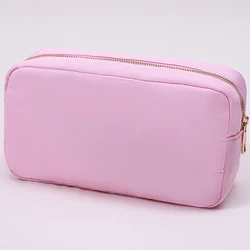 New Nylon makeup bag with Chenille  Glitter Letters cosmetic bags customized nylon bag cosmetic pouch