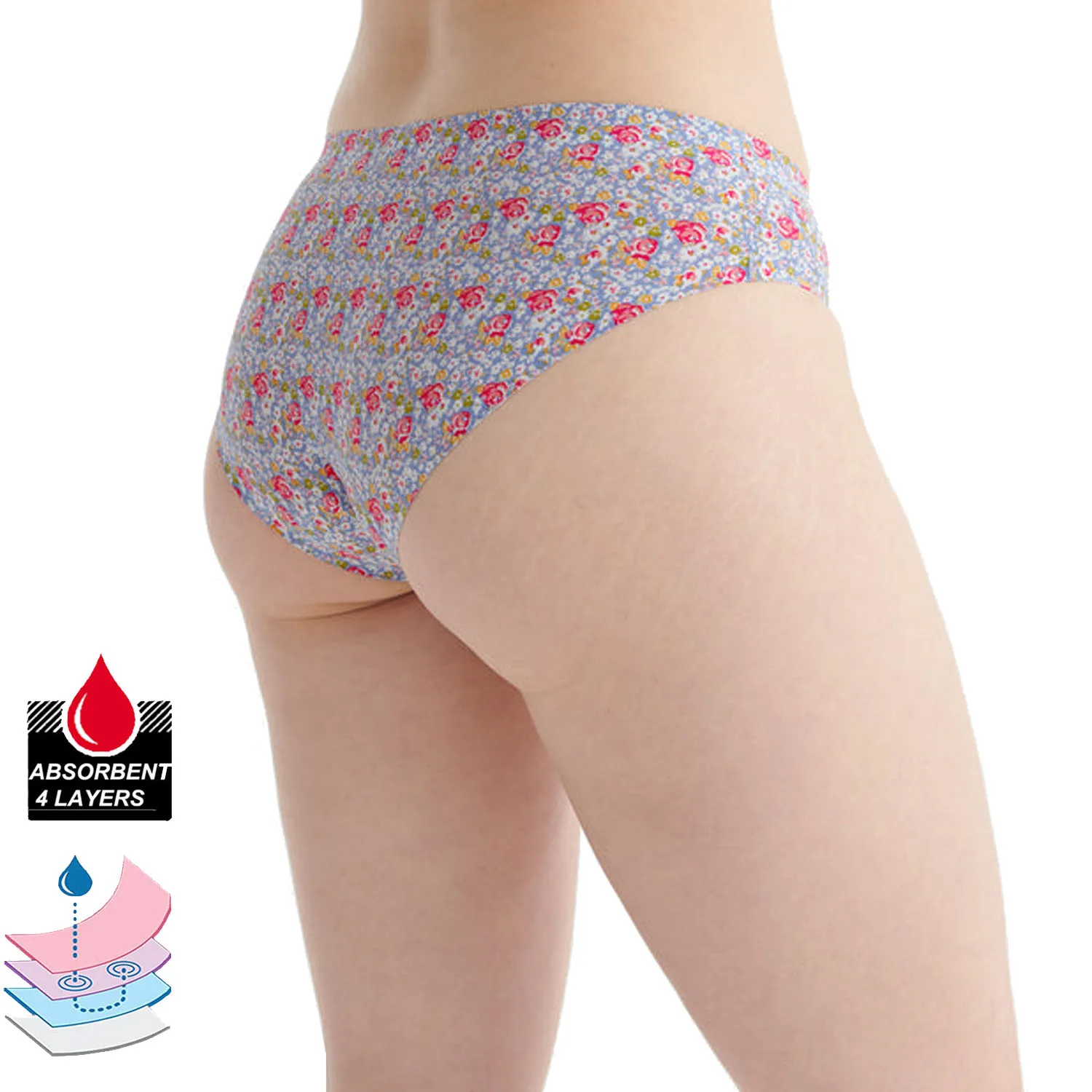 Menstrual 4 Layers Absorbent Period Panties Underwear Wholesale Leak Proof Women Bikini for Women Adults Knitted Thong Bikini
