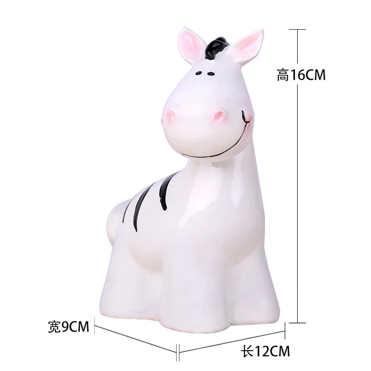 
cartoon money bank Painted polyresin cartoon character piggy bank for children zebra 