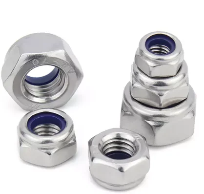 Stainless Steel Fasteners Nylon  Lock Rivet Cap Bolt Coupling Hexagon Weld Slotted Nylon Lock Insert Lock Nut DIN934 Nut