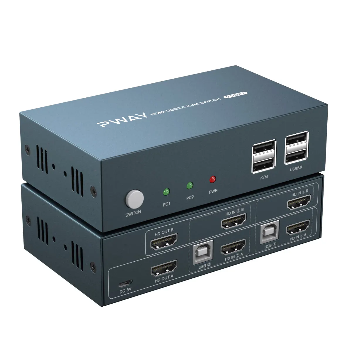 2 порта HDMIi USB KVM переключатель Авто Видео KVM переключатель двойной монитор 4K HD KVM видеокоммутатор Поддержка защиты цифрового широкополосного контента